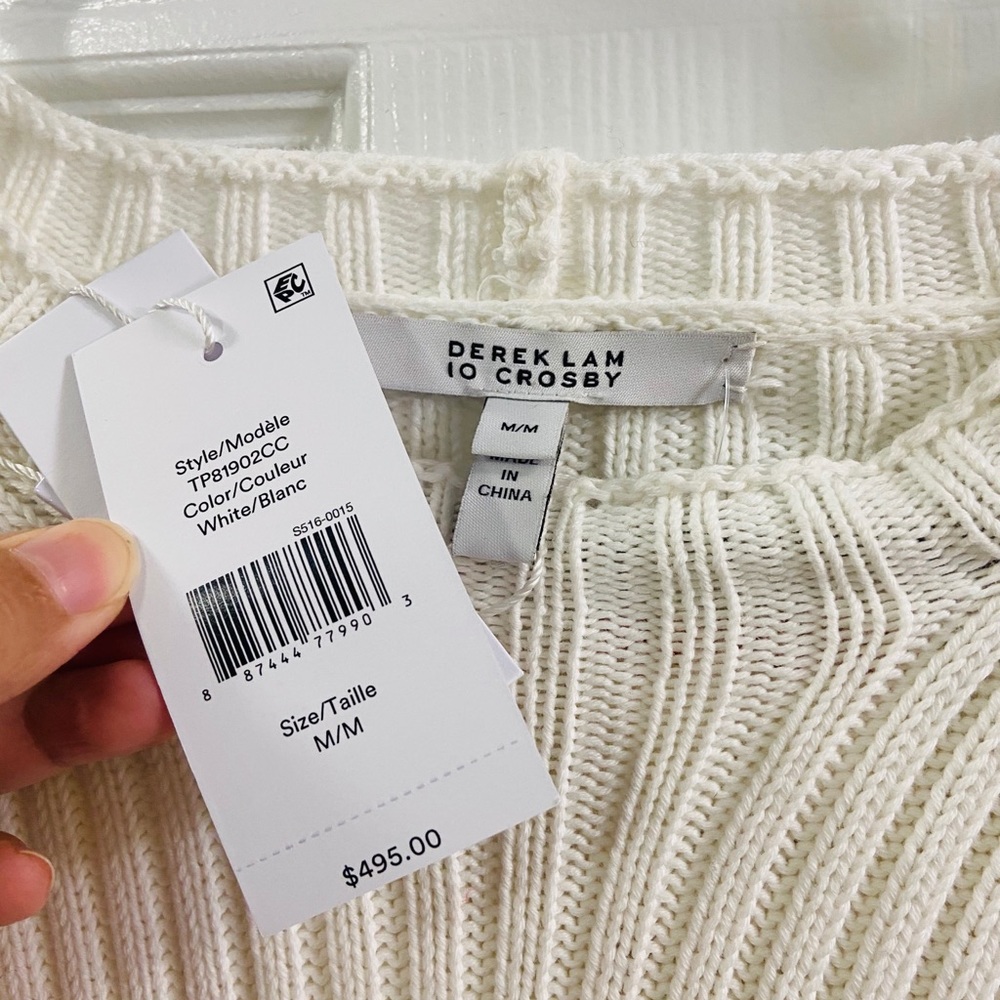 Sale🎊 NWT Derek Lam 10 Crosby Crochet Sweater M - Picture 4 of 8